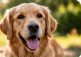 Happy golden retriever